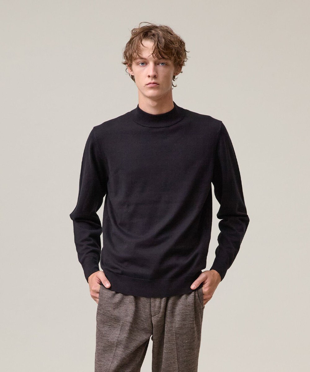 J.PRESS MEN 動きやすさにこだわった立体設計【洗える】コットンカシミヤモックネック ニット 