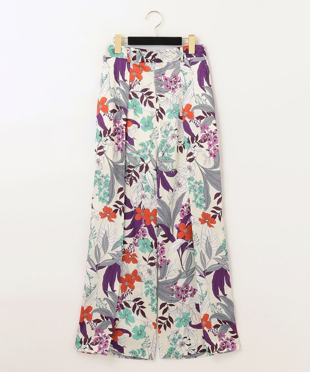 GRACE CONTINENTAL ボタニカルプリントワイドパンツ 