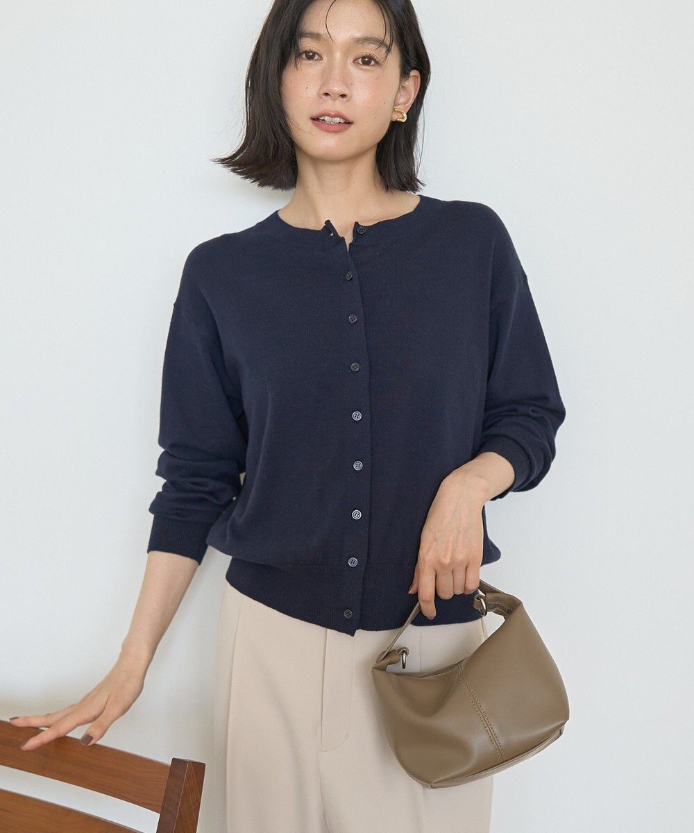 AMERICAN HOLIC コットンブレンドクルーネックカーディガン 