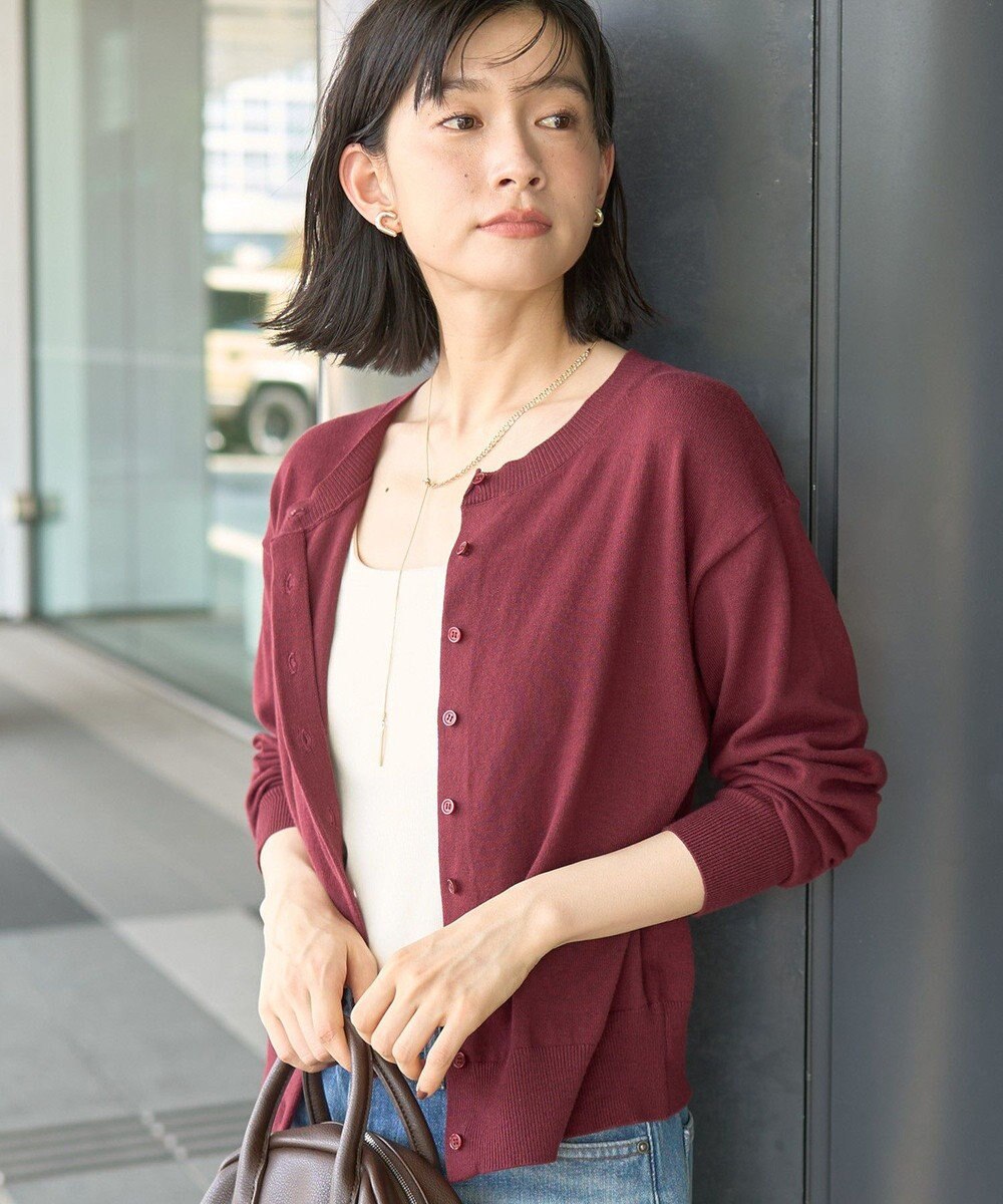 AMERICAN HOLIC コットンブレンドクルーネックカーディガン 