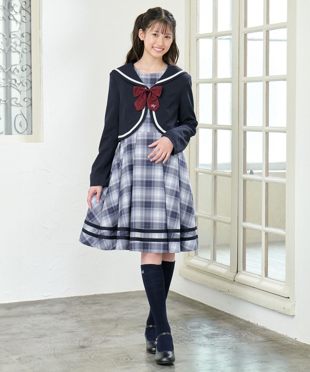 ANY KIDS ジャケット付き チェック ワンピース 