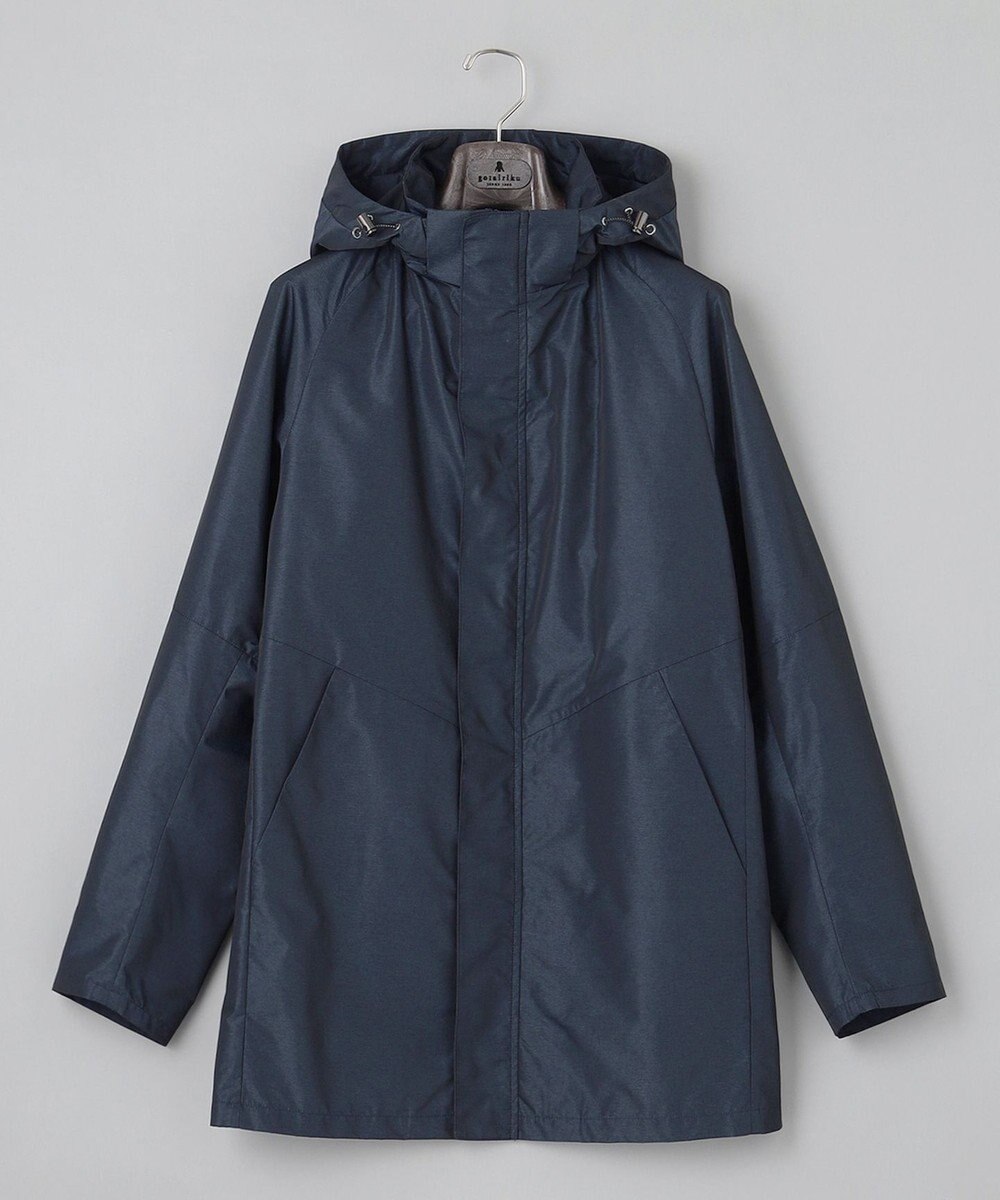 GOTAIRIKU 【ビジネスで着用可】メランジシャンブレー フーデッドブルゾン 