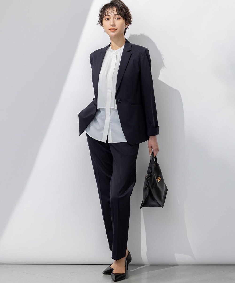 23区 S 【セットアップ対応/洗える】ストレッチシャンブレー テーラードジャケット 