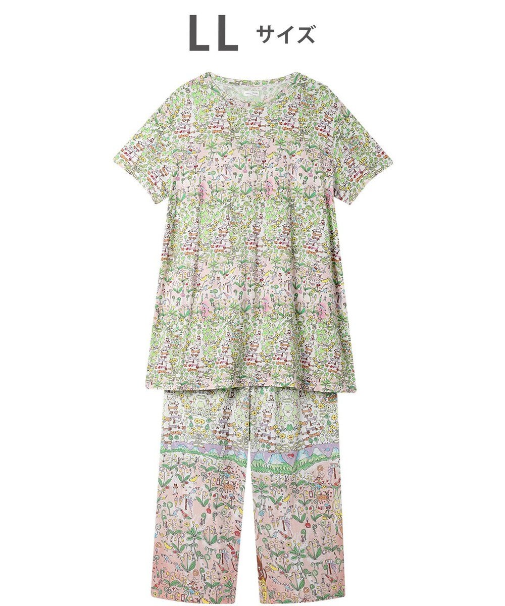 tsumori chisato SLEEP ツモリチサト パジャマ ベア天竺素材(トップス) 綿100%(ボトム) 4分袖 9分丈 レディース UDT113 /ワコール 