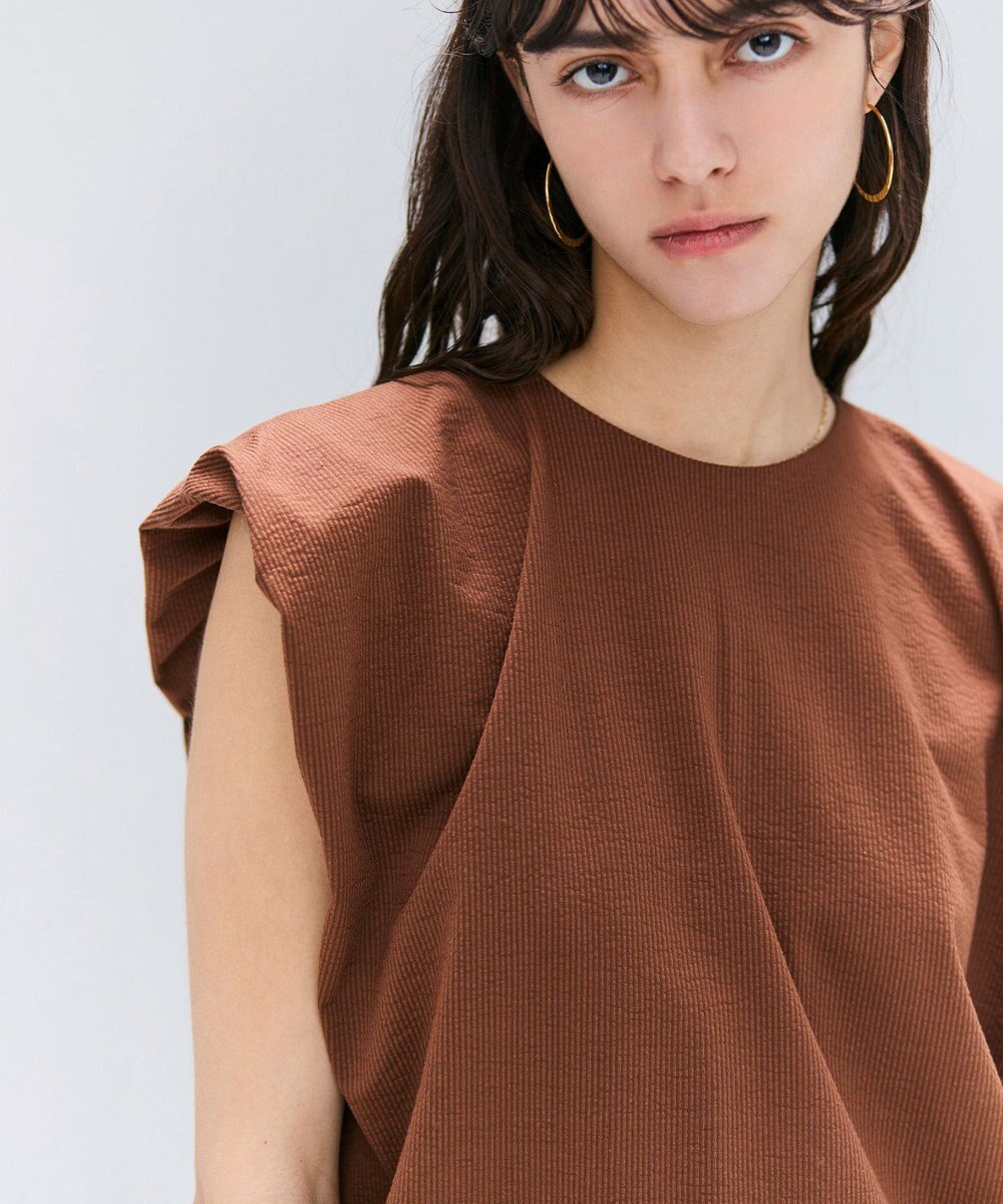 BEIGE， 【洗える】SCALA / コットンリネンボリュームスリーブトップス 