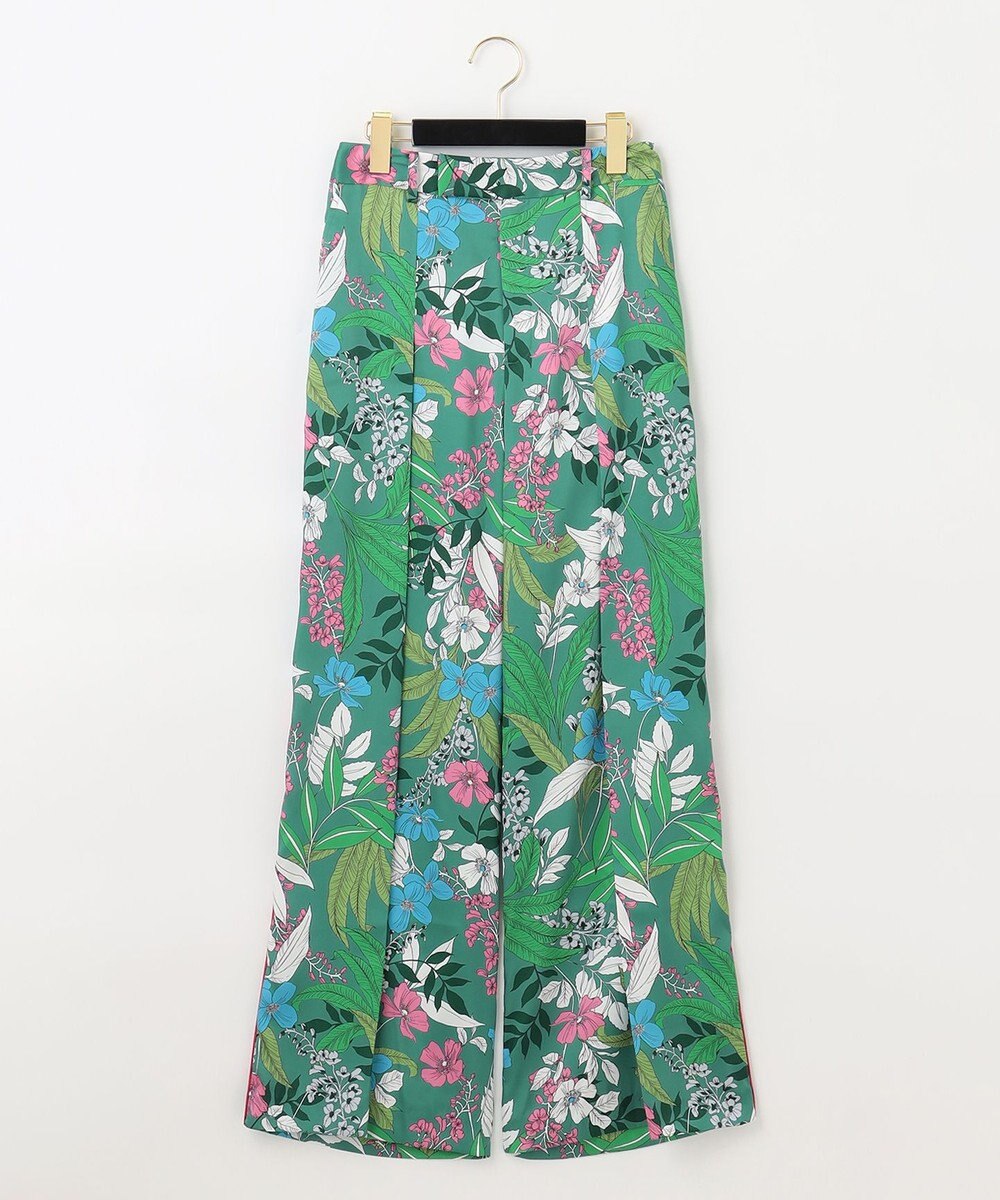 GRACE CONTINENTAL ボタニカルプリントワイドパンツ 