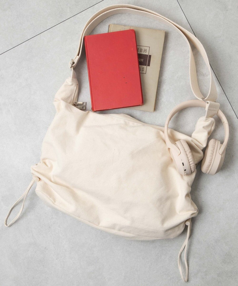 WEGO 【ユニセックスITEM/A4サイズ収納可能】サイドドロストキャンバスショルダー 