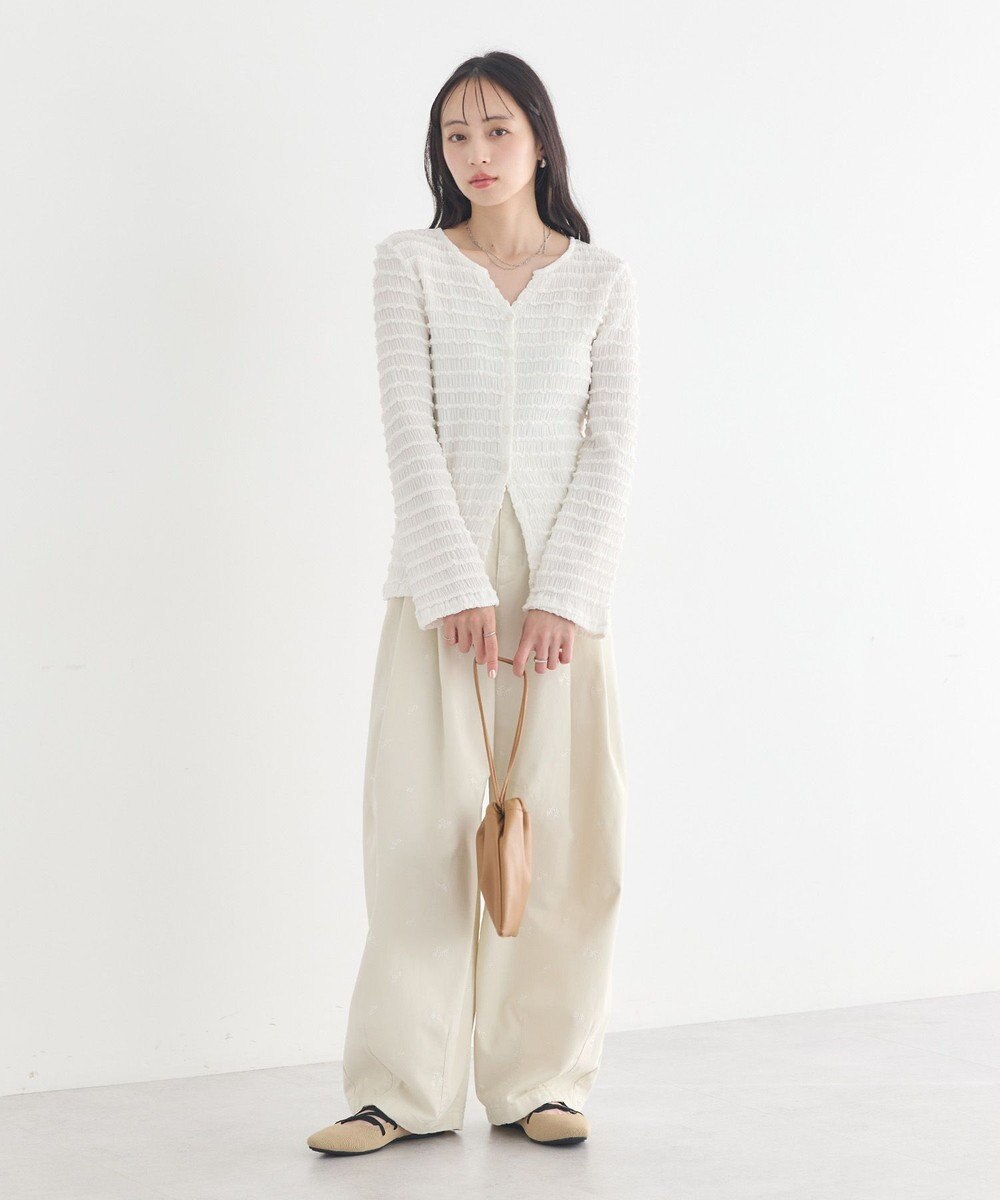 earth music&ecology 【予約】シャーリングカットカーディガン 