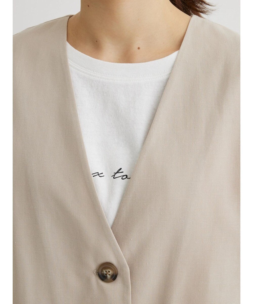 Green Parks 綿麻混シングルミディ丈ベスト 