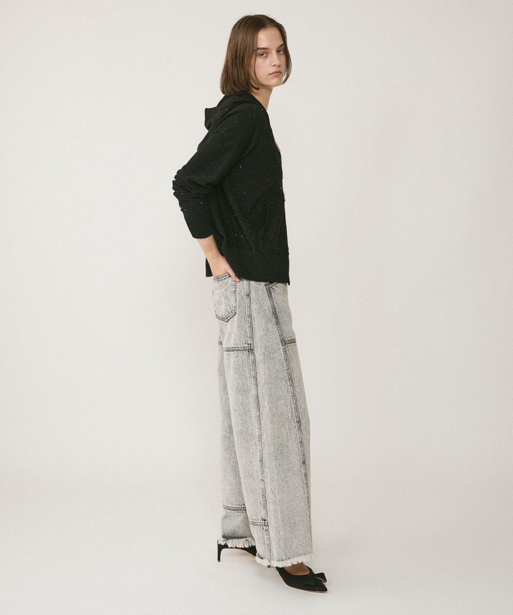 GRACE CONTINENTAL スパンコールニットパーカー 