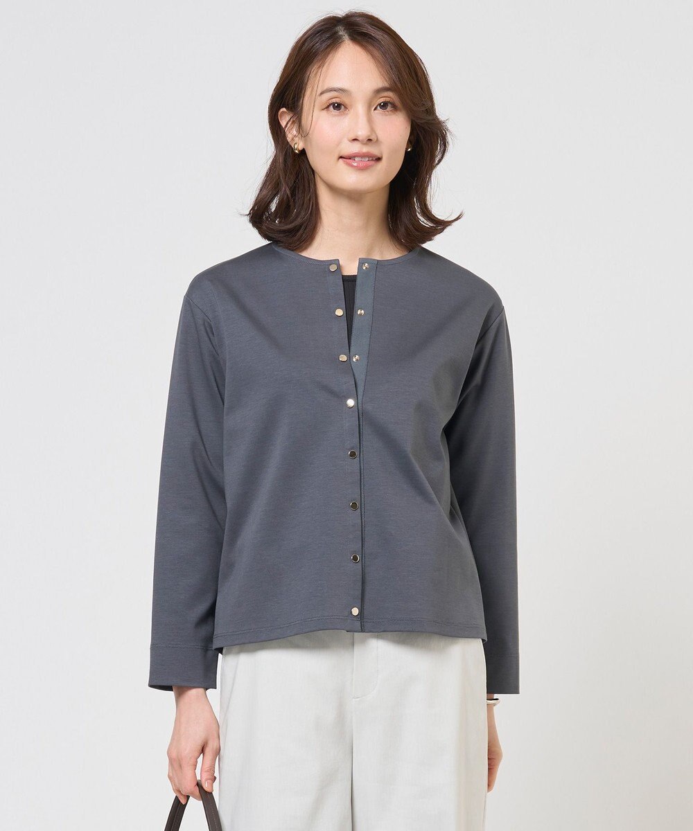 J.PRESS LADIES S 40Gポンチ クルーネック カーディガン 