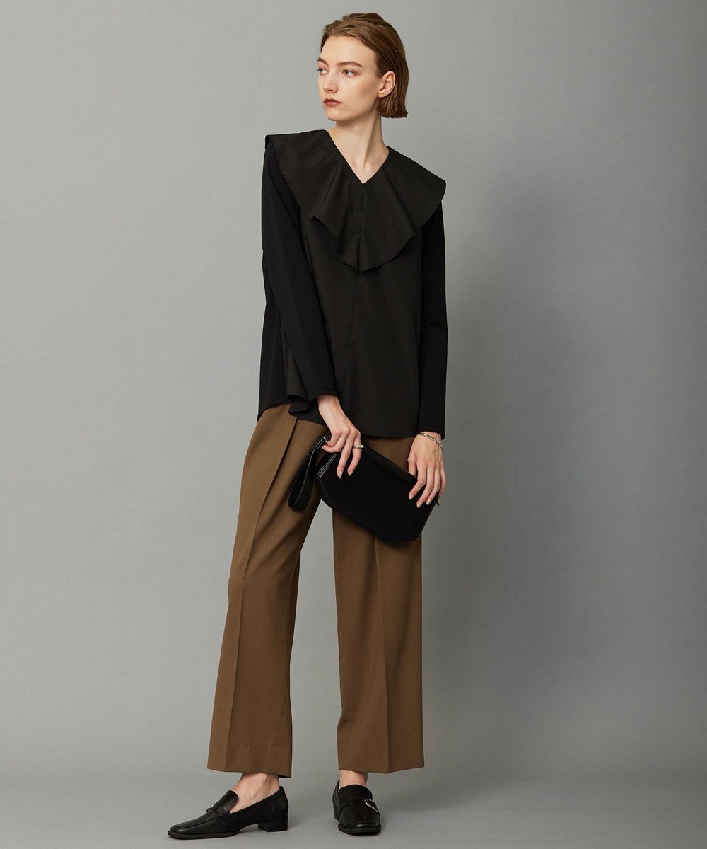 ICB 【UVケア・洗える】ウール2WAYストレッチ ワイドストレートパンツ 