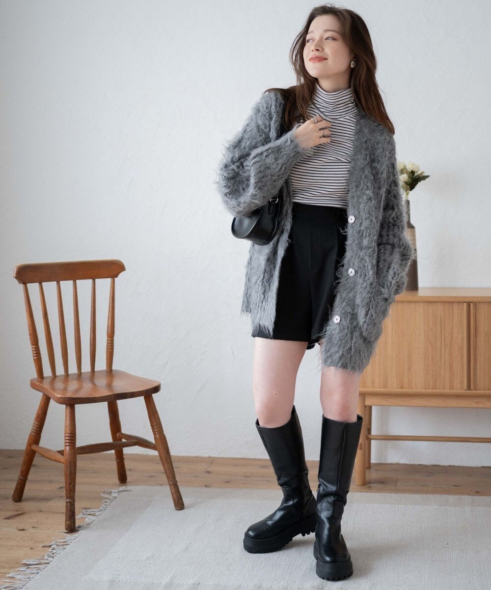 WEGO 【軽量】ブラッシュニットBIGカーディガン 