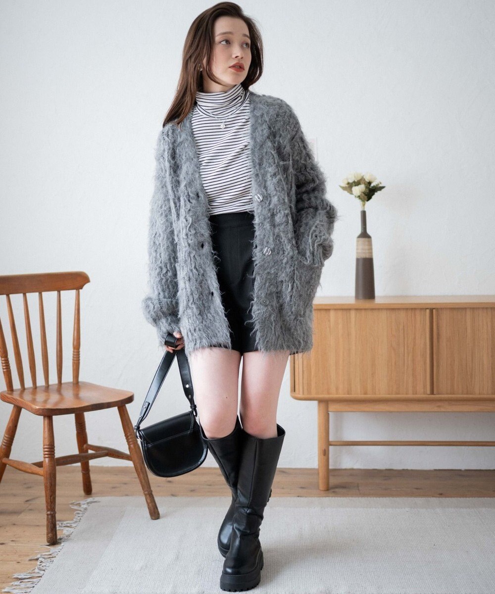 WEGO 【軽量】ブラッシュニットBIGカーディガン 