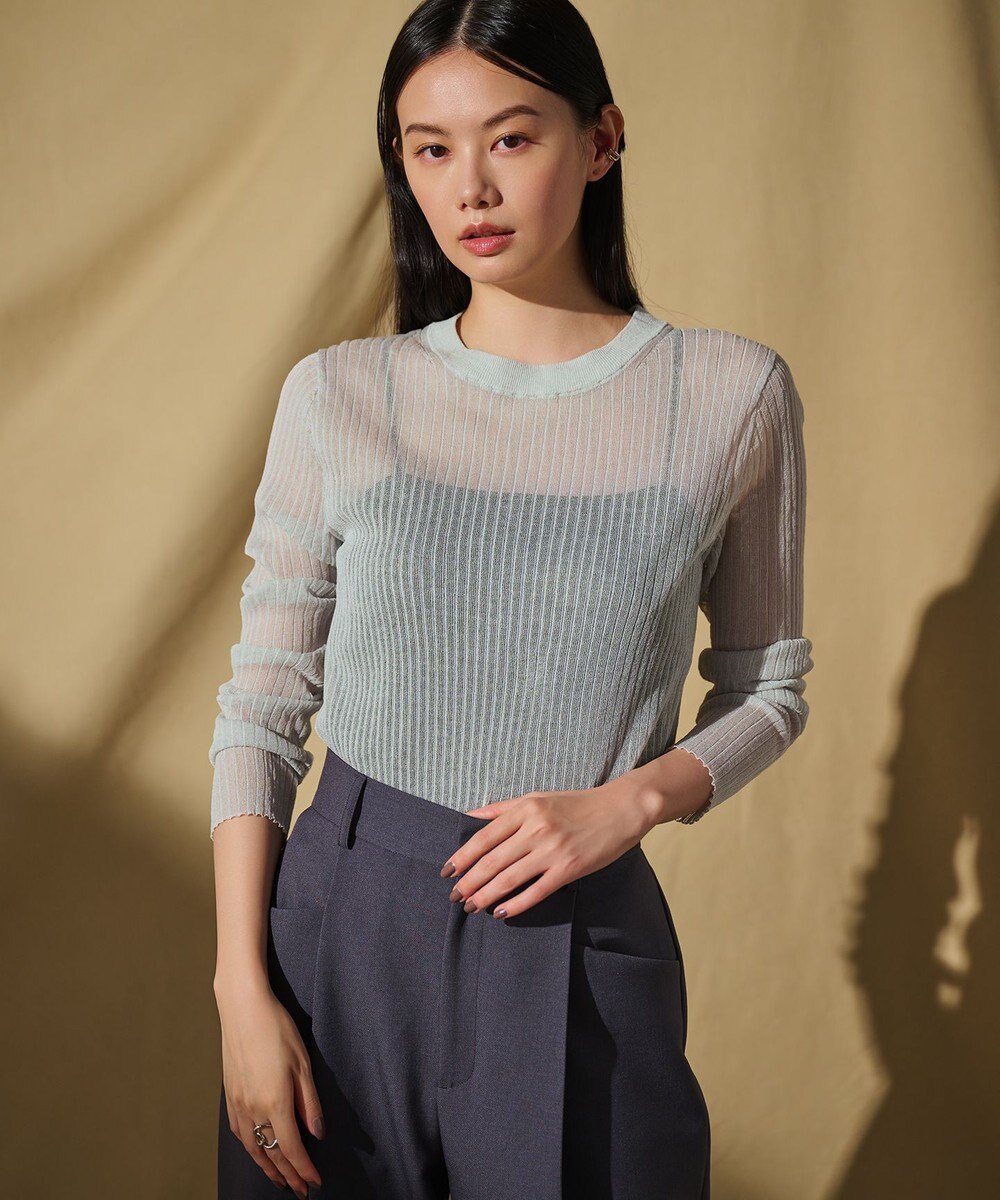 uncrave シアー リブ クルーネック ニット（uncrave STANDARD） 