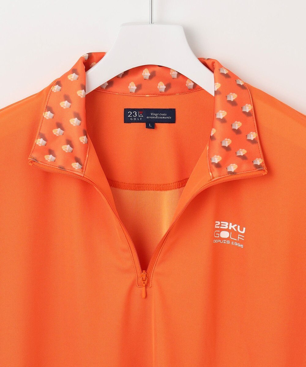 23区GOLF 【MEN】【接触冷感・UVケア・吸水速乾】ハーフジップ 無地ポロシャツ 