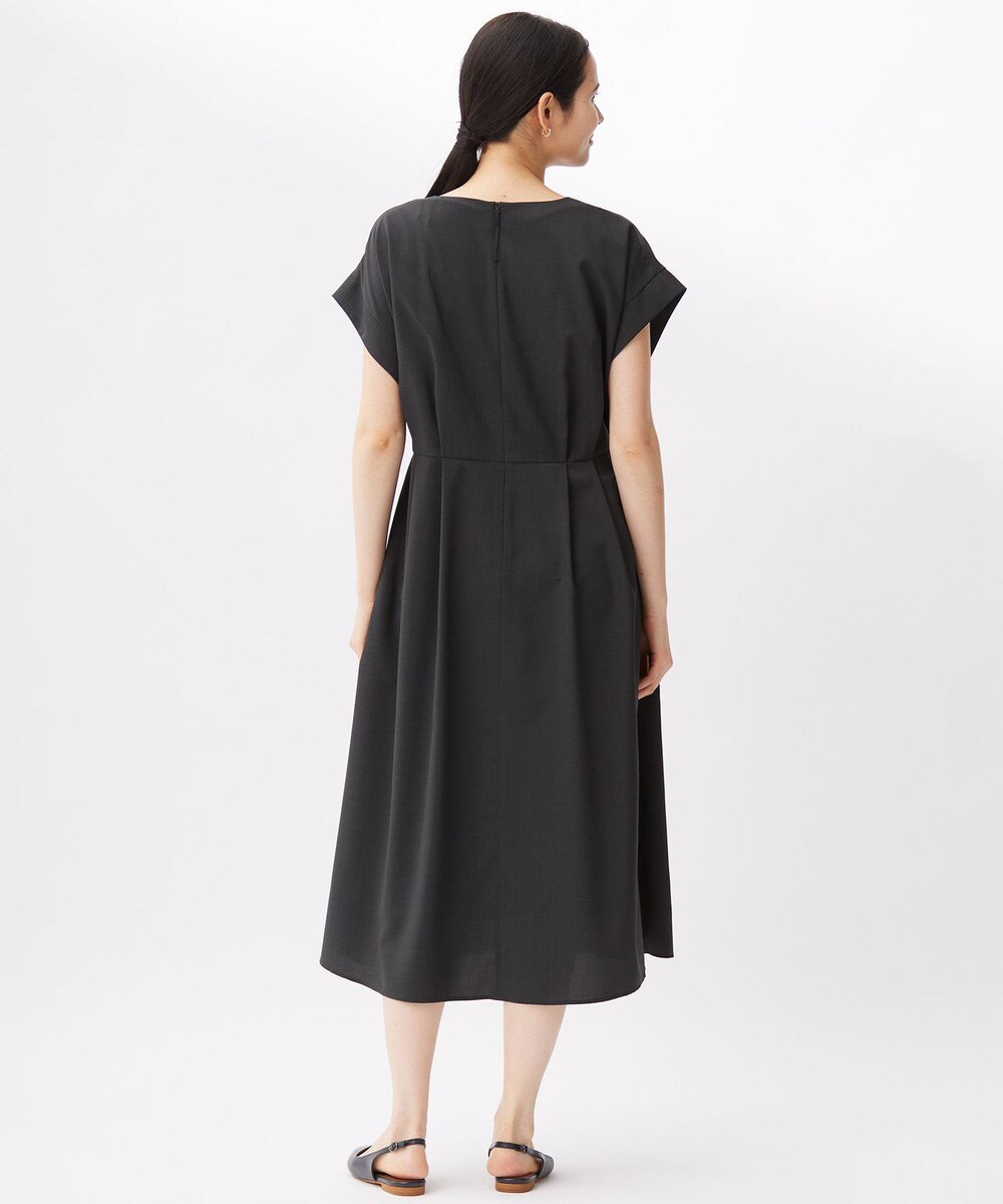 自由区 L 【17号サイズまで展開・カタログ掲載・UVカット・洗える】ウーステッドライク ワンピース 