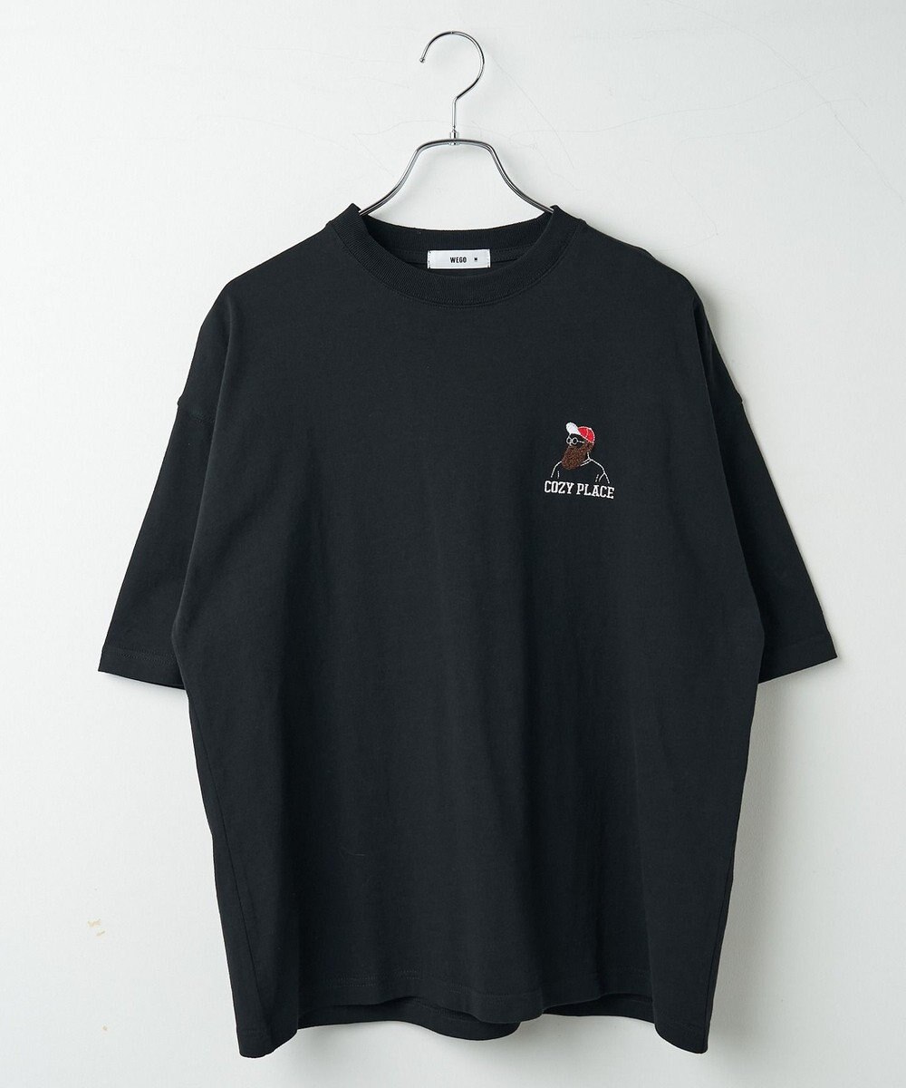 WEGO ヒゲサガラ刺繍Tシャツ 