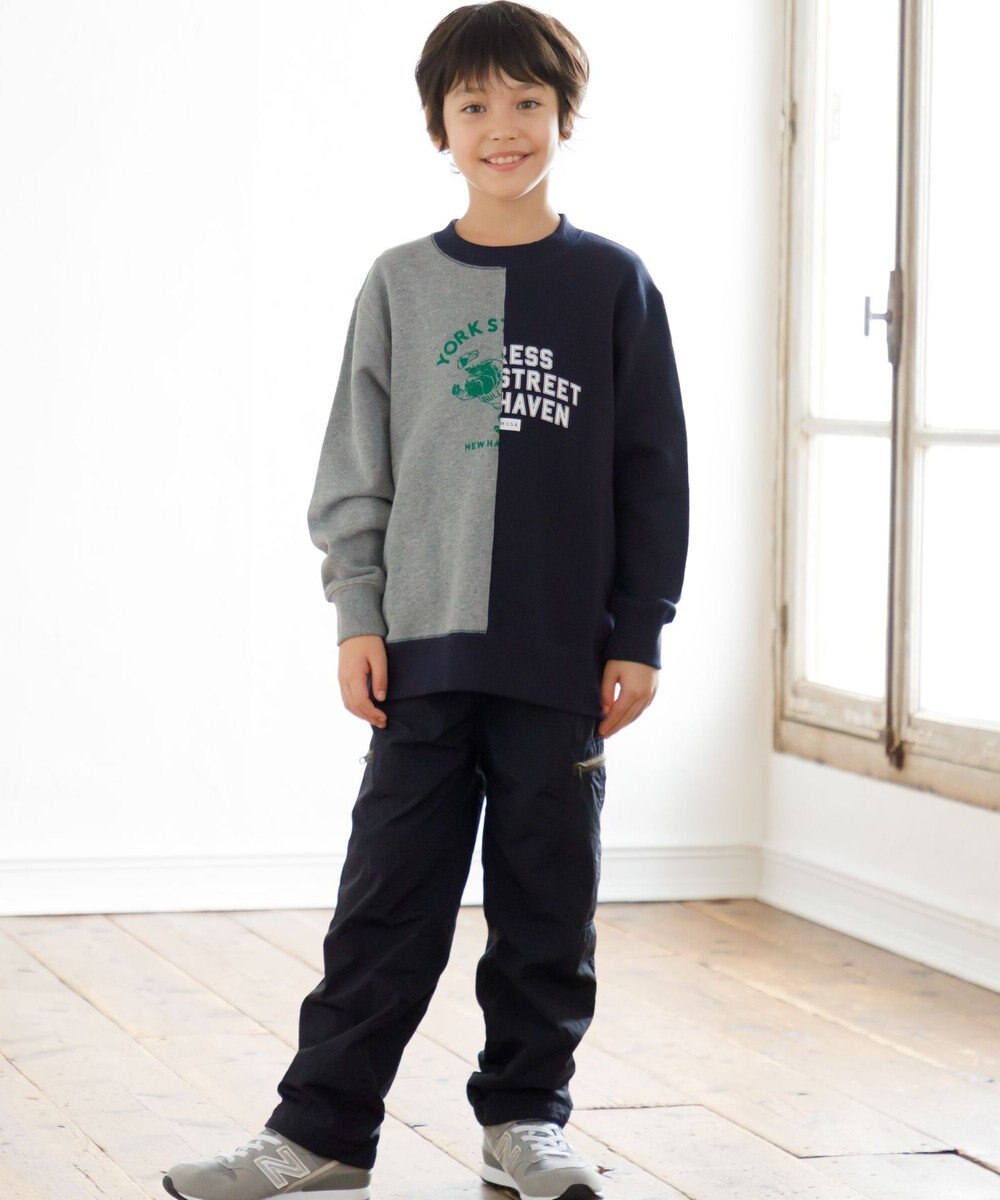 J.PRESS KIDS 【100-130cm】パッチワーク ブルプリント トレーナー 