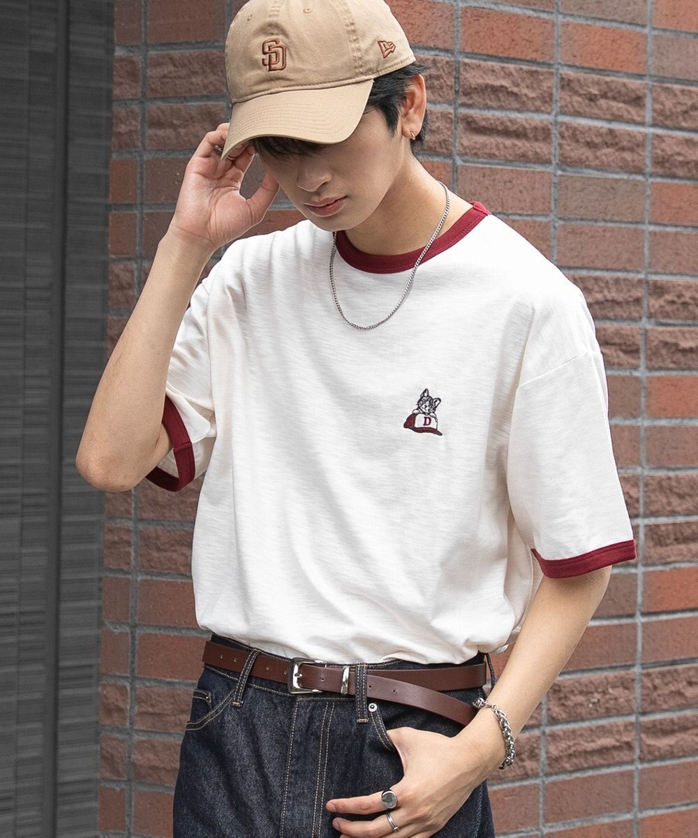 WEGO ワンポイント刺繍リンガーT（SS） 