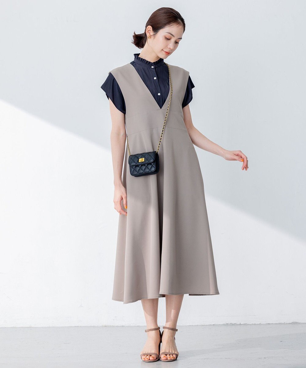 組曲 【WEB限定・シワになりにくい】ジェシーツイル ジャンパースカート 