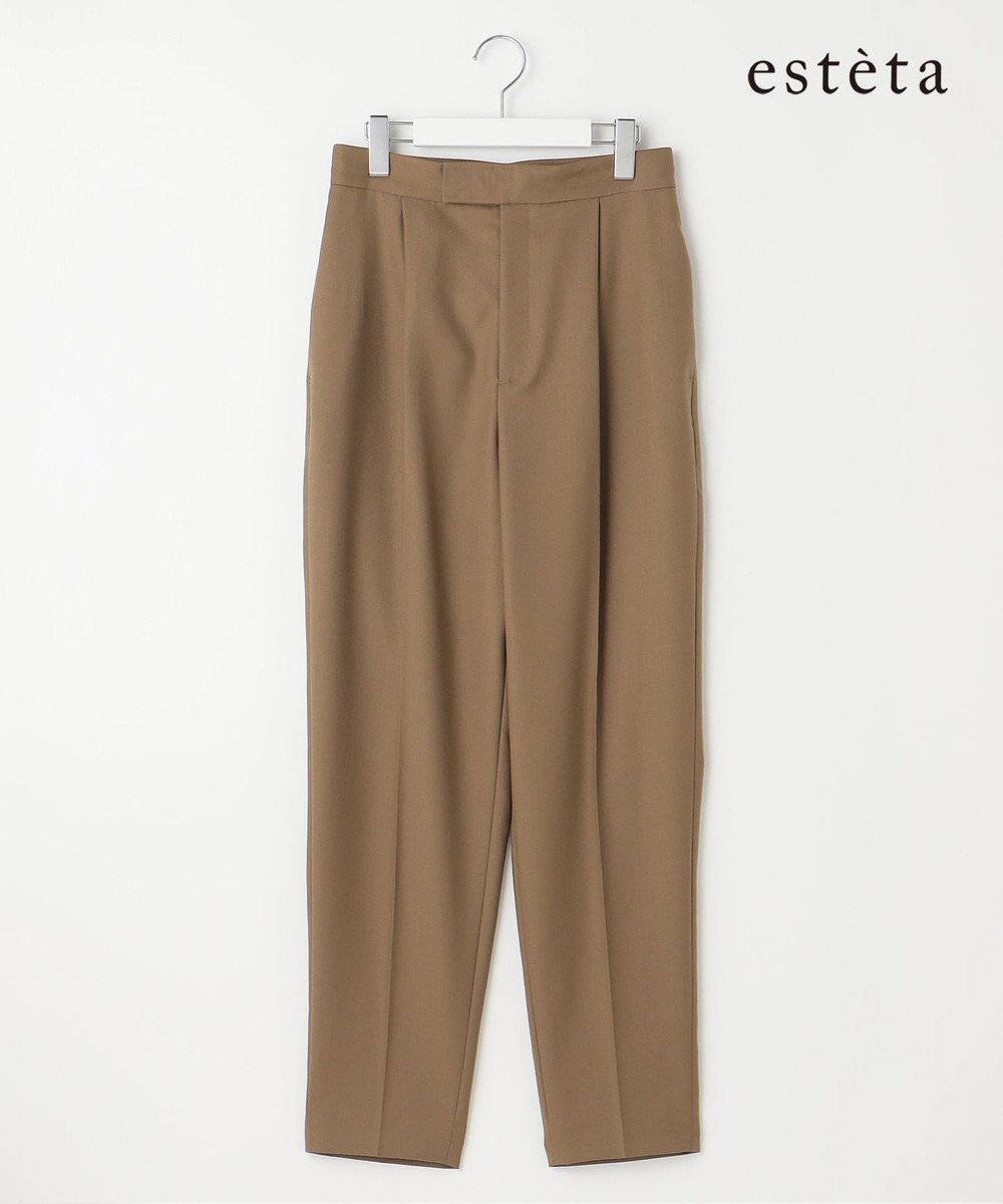 23区 【エステータ】ウールツイル ワイドテーパード パンツ 