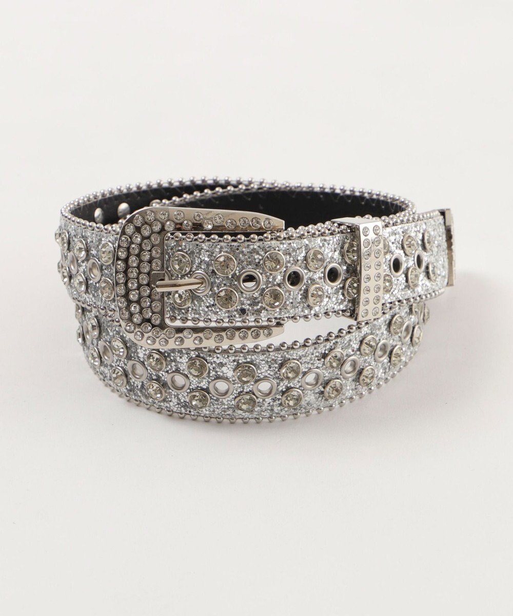 WEGO Lビジューバックルラメスタッズベルト 