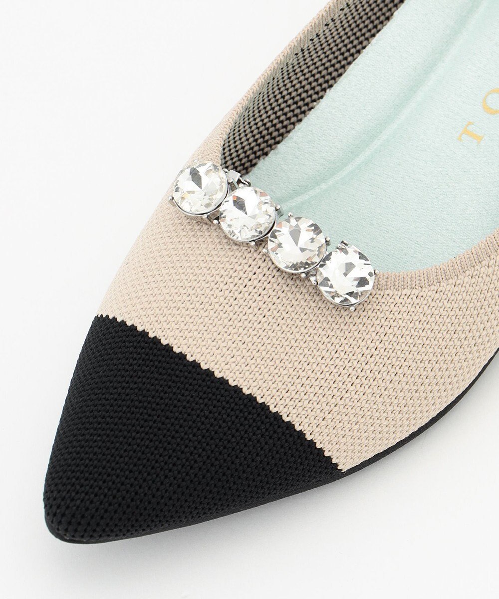 TOCCA 【軽量・撥水・お洗濯可・選べるシュークリップ】steppi×TOCCA BICOLOR POINTED PUMPS パンプス 