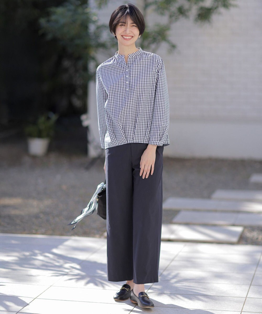 J.PRESS LADIES 【洗える・接触冷感・UVケア】エステネージュストライプ コクーン ブラウス 