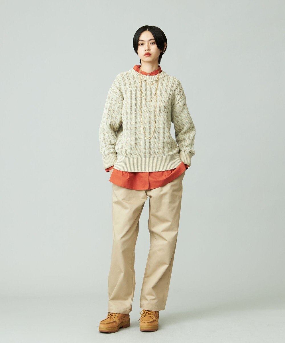 J.PRESS YORK STREET 【UNISEX】ピグメントコットン ケーブルニット 