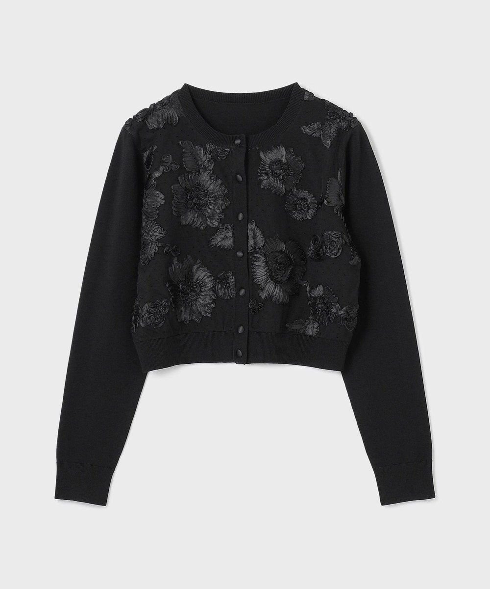 GRACE CONTINENTAL サテンコードニットカーディガン 