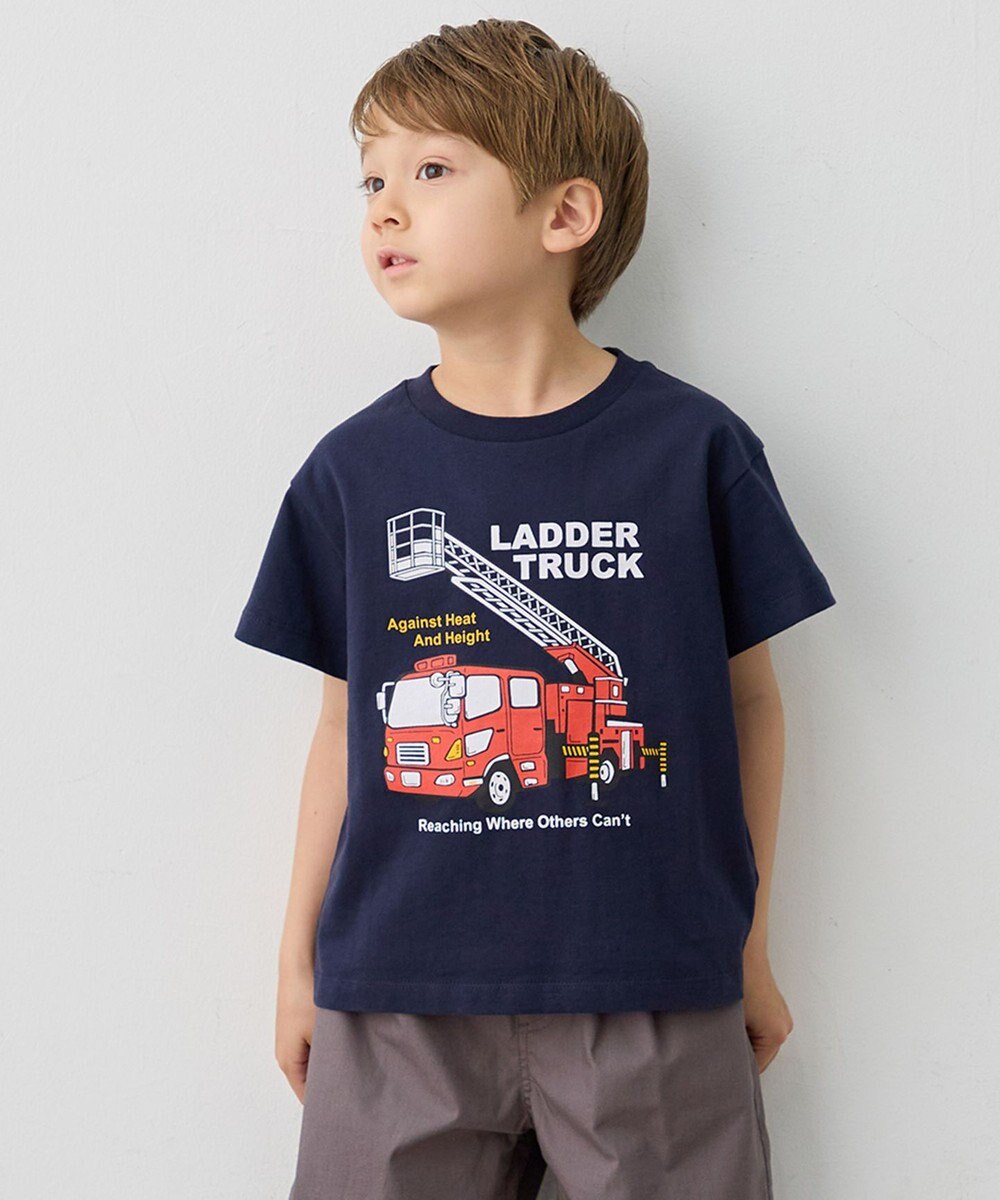 ANY KIDS 【洗濯機可能】はたらく車プリント 半袖Tシャツ 