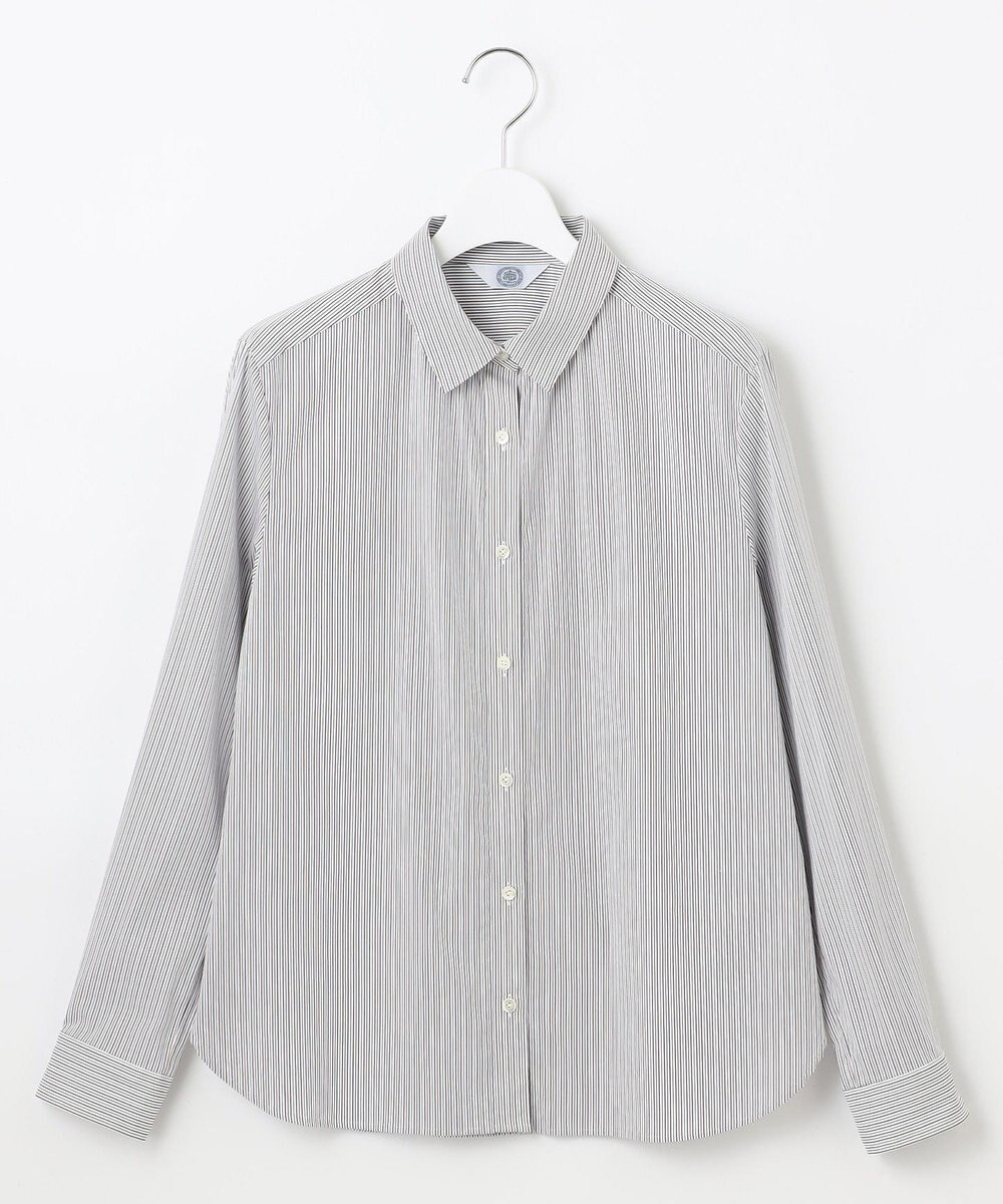 J.PRESS LADIES L 【洗える】BEZ ドビーストライプ シャツカラー ブラウス 