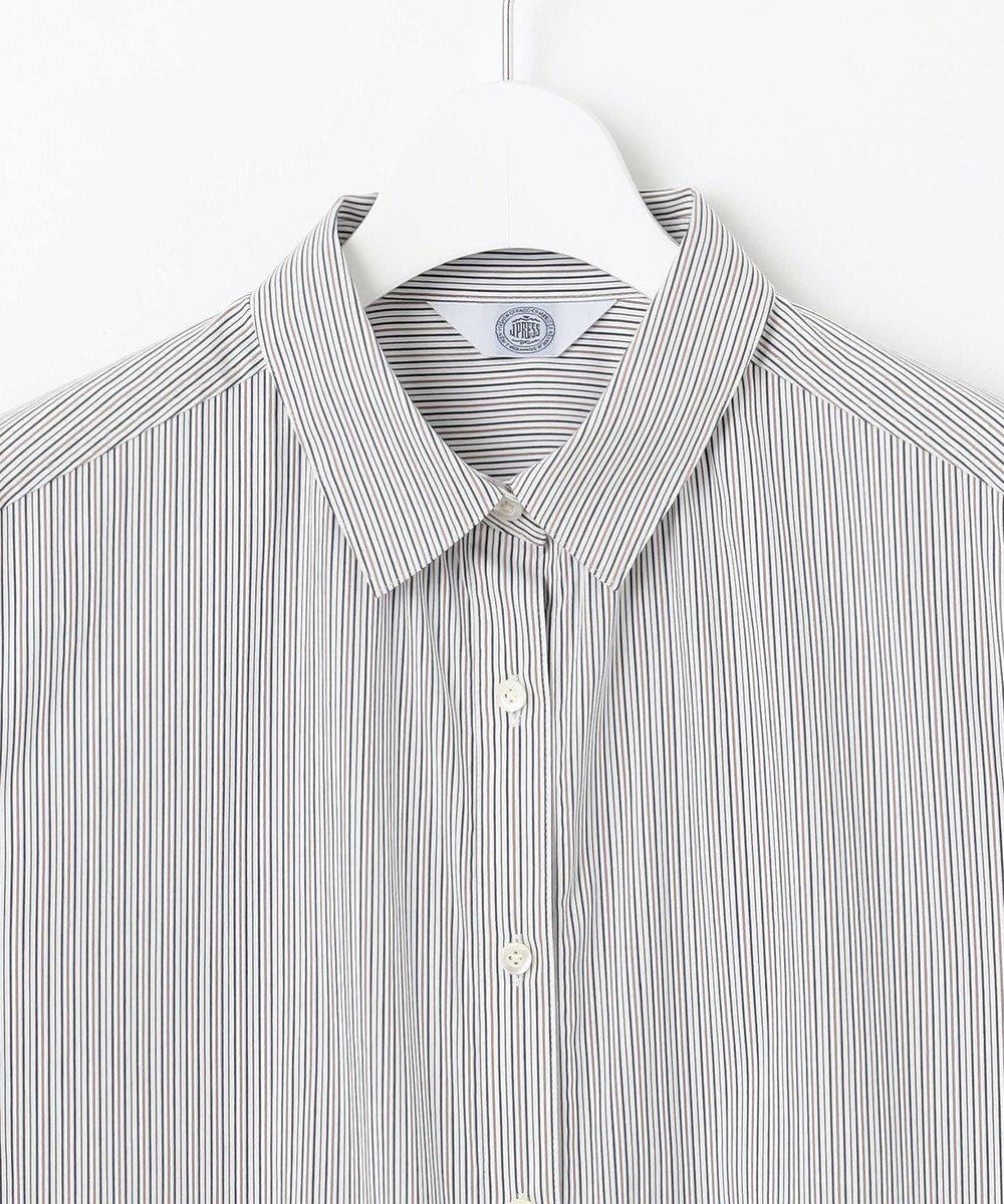 J.PRESS LADIES L 【洗える】BEZ ドビーストライプ シャツカラー ブラウス 