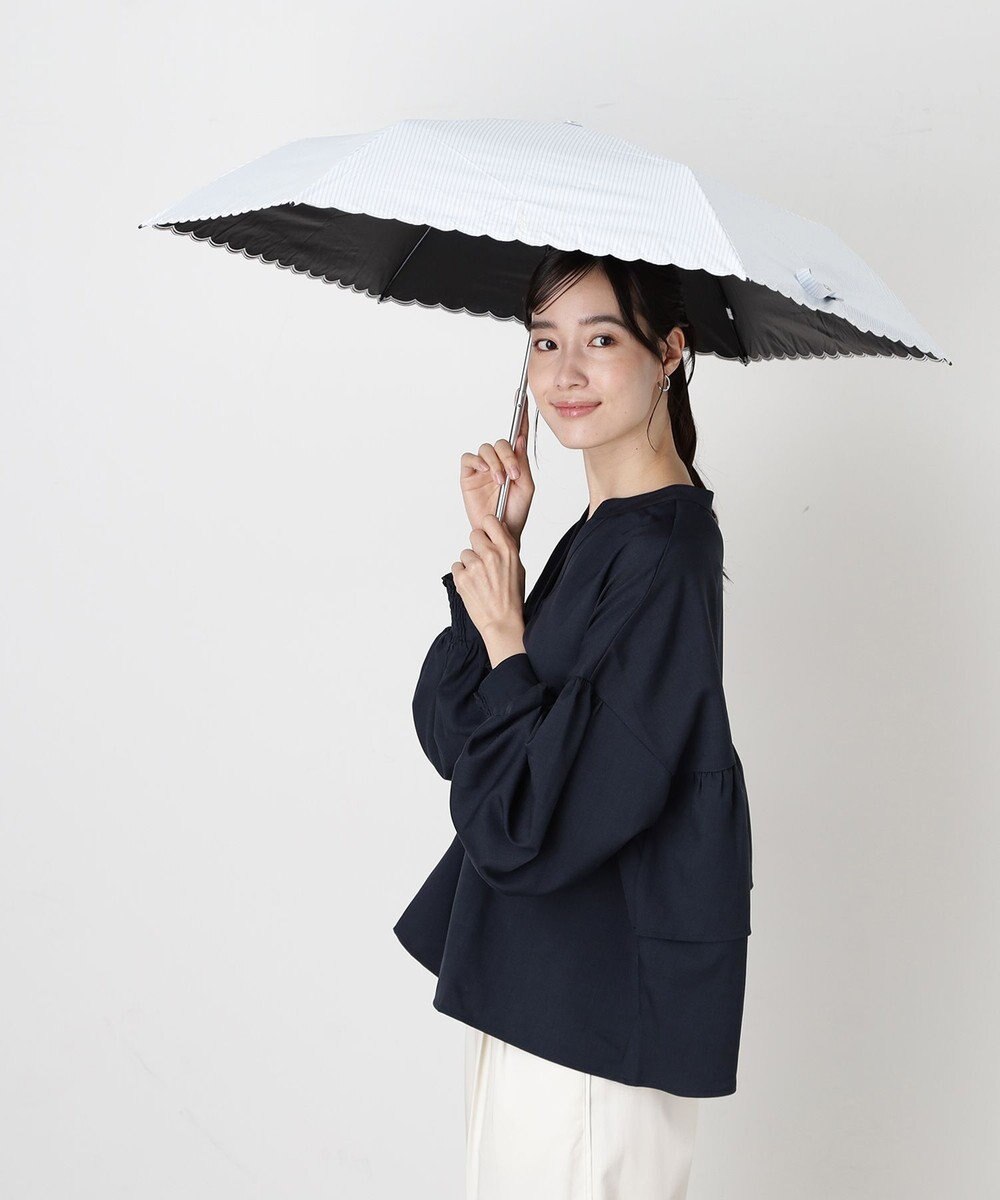 MOONBAT 【WEB限定/ 遮光率100％/遮熱/UV】POLO RALPH LAUREN（ポロ ラルフローレン）晴雨兼用日傘 ワンポイント ポロポニー ストライプ 折りたたみ傘 