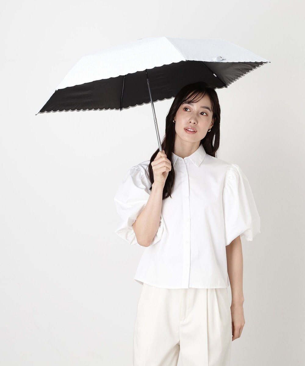 MOONBAT 【WEB限定/ 遮光率100％/遮熱/UV】POLO RALPH LAUREN（ポロ ラルフローレン）晴雨兼用日傘 ワンポイント ポロポニー ストライプ 折りたたみ傘 