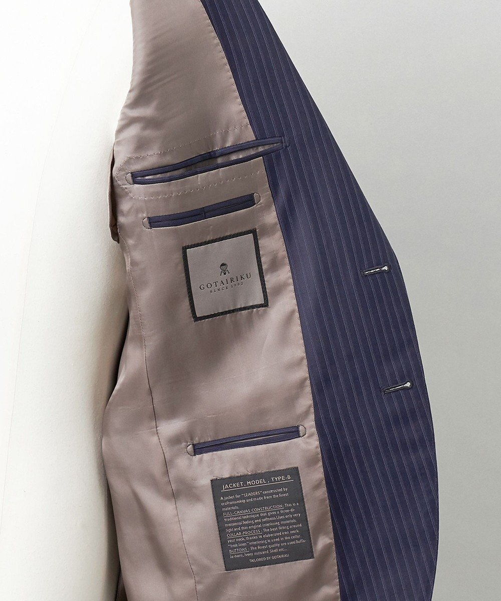 GOTAIRIKU 【Loro Piana Fabric】365 通年スーツ(ネイビー×ストライプ) 