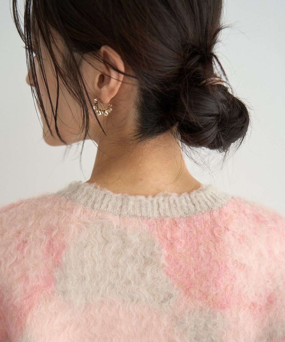 YECCA VECCA フラワー柄シャギーニット 