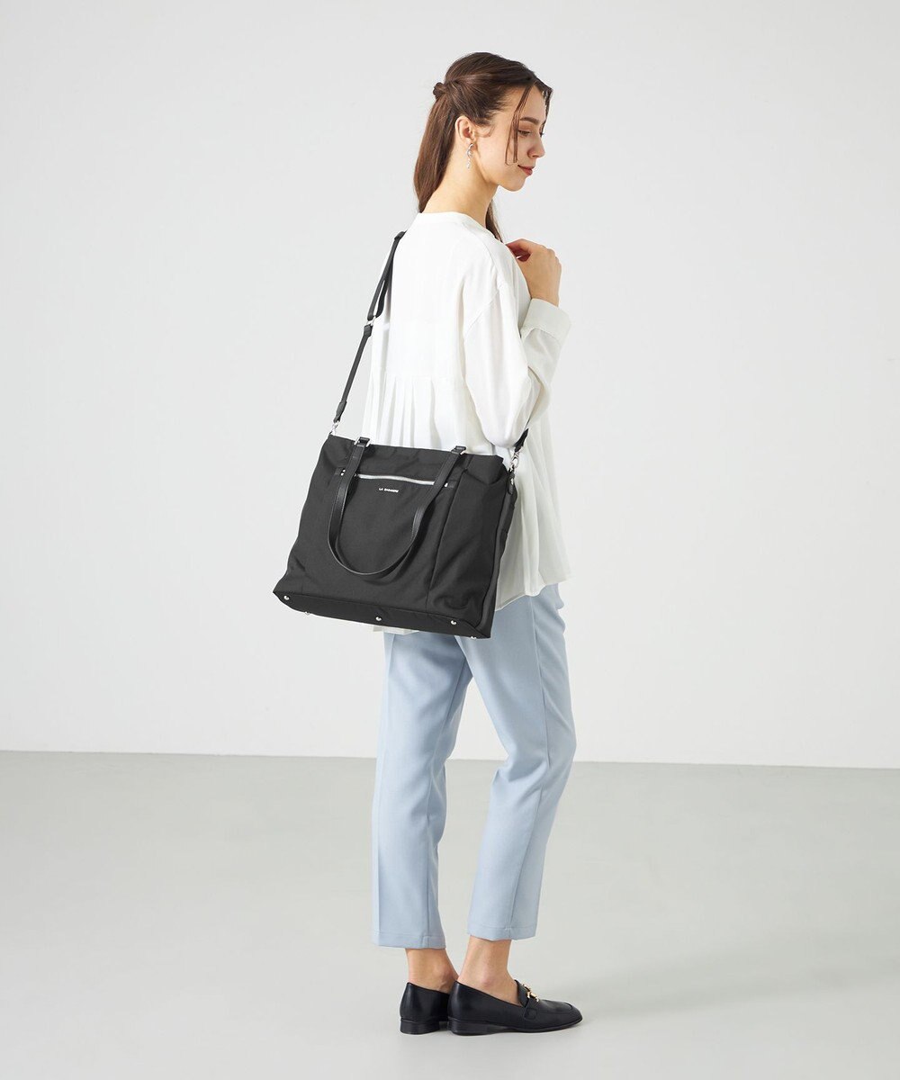 LA BAGAGERIE コーデュラ×リサイクルレザー　スクエアトート 