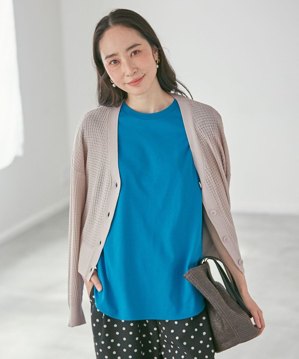 ANY L 【洗濯機可】アイレットパターンカーデガン 