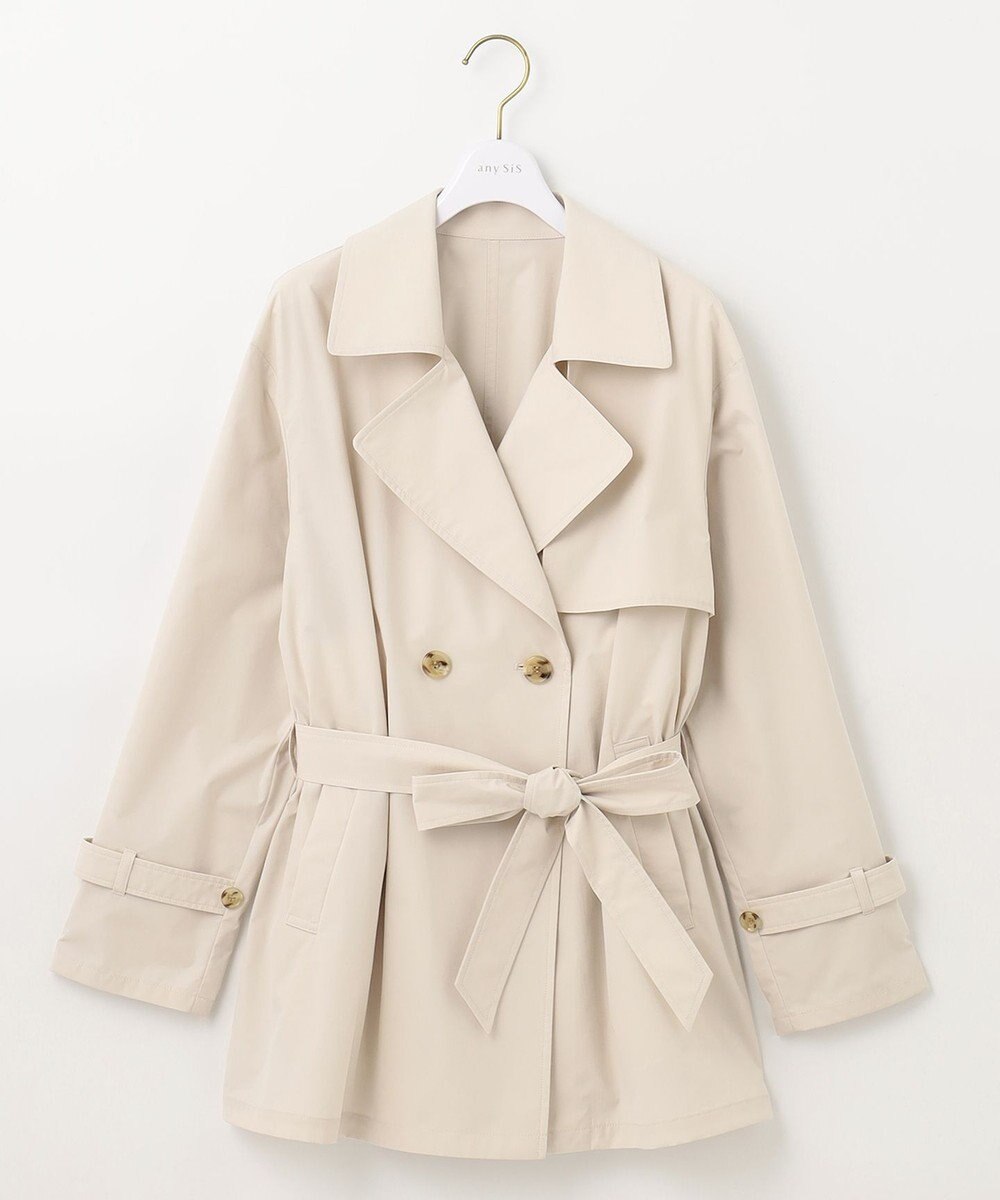 ANY SIS 【洗える】ライトプルーフハーフ トレンチ コート 