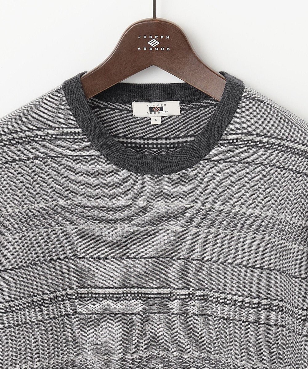 JOSEPH ABBOUD 【キングサイズ・ストレッチ/スウェードタッチ/JAPANファブリック】ジャガード柄 プルオーバー ニット 