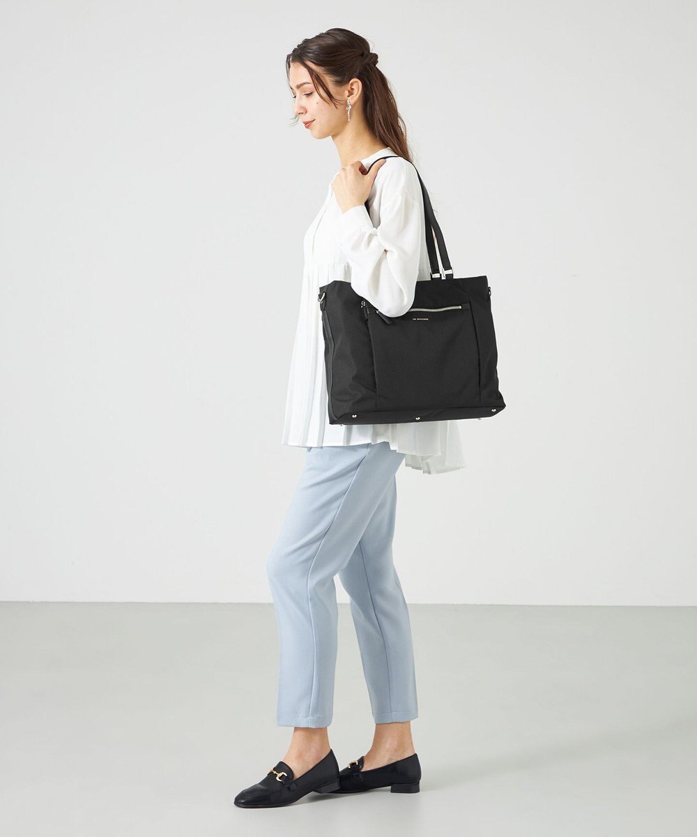 LA BAGAGERIE コーデュラ×リサイクルレザー　スクエアトート 