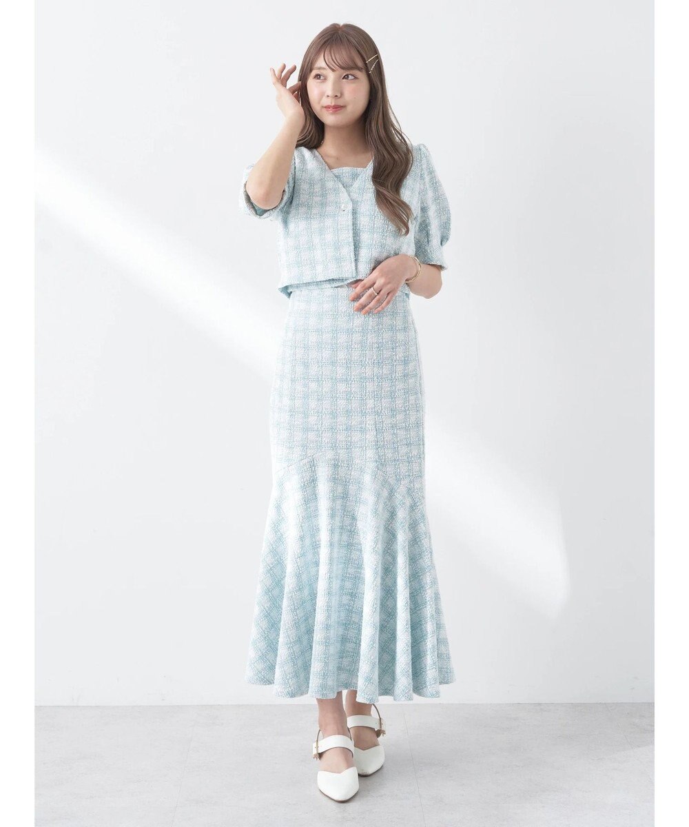 earth music&ecology ＳＥＴ２点　カットソーツィードアンサンブル 