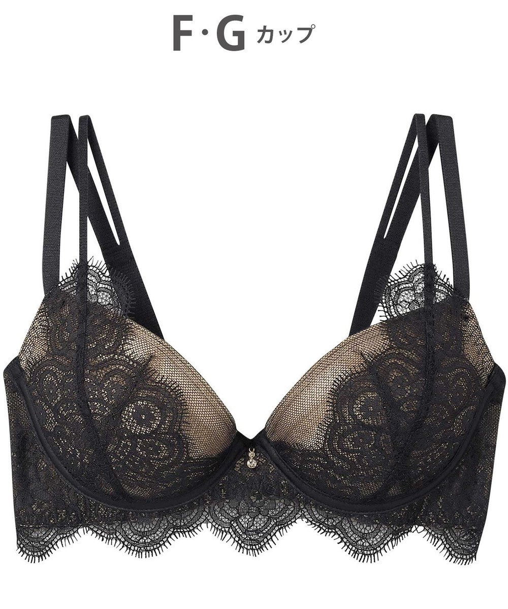 AMPHI ブラジャー 谷間メイク カップ上辺が浮きにくい Gカップまで対応 大きいサイズ 【Glama-Rich グラマリッチ ボリュームUPタイプ】 ブラ BYJ302 アンフィ／ワコール 