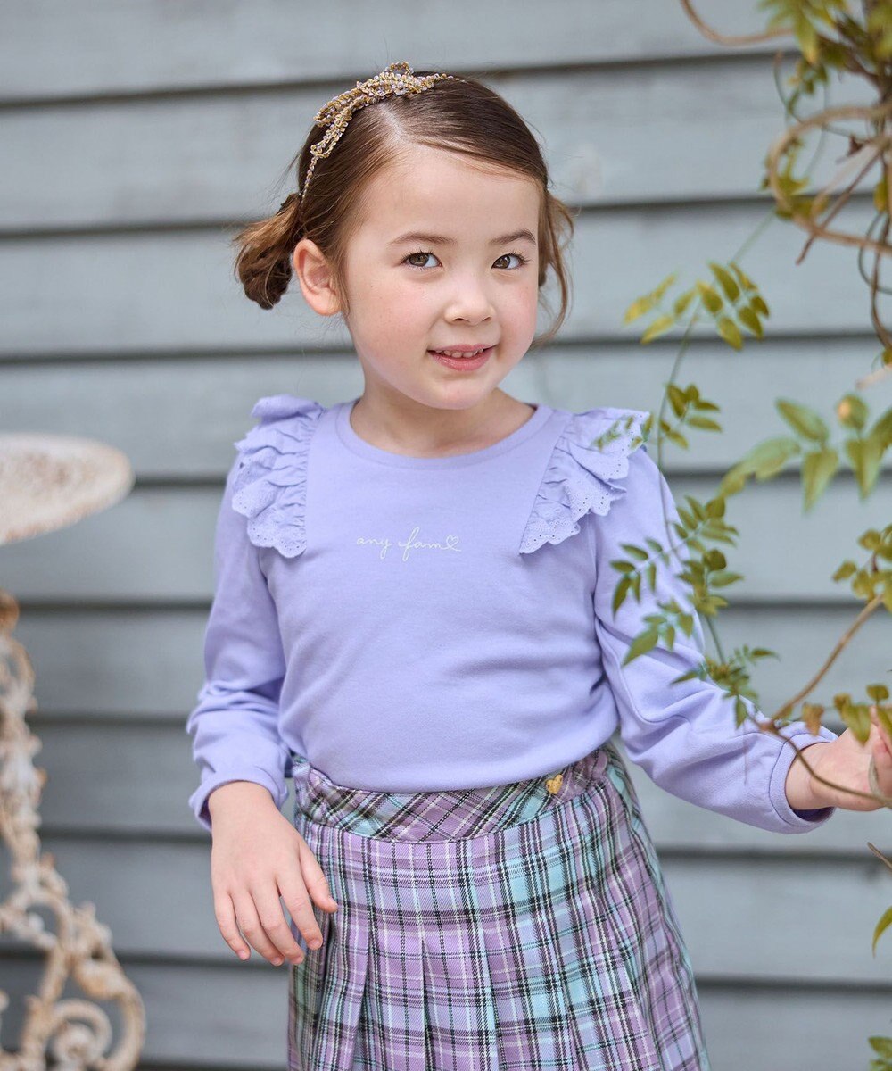 ANY KIDS 肩レース長袖Tシャツ 