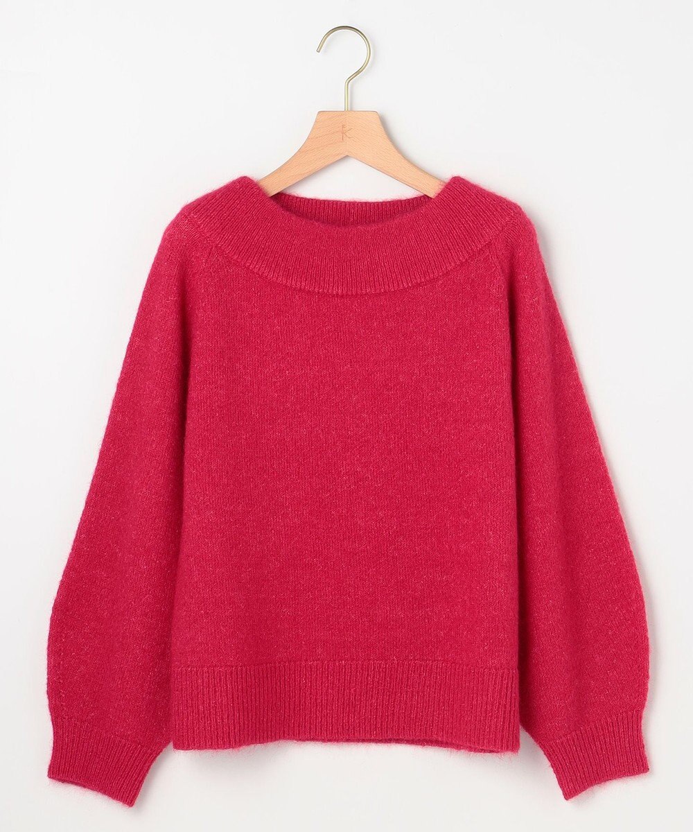 組曲 L へアリーヤーンボートネック ニット 