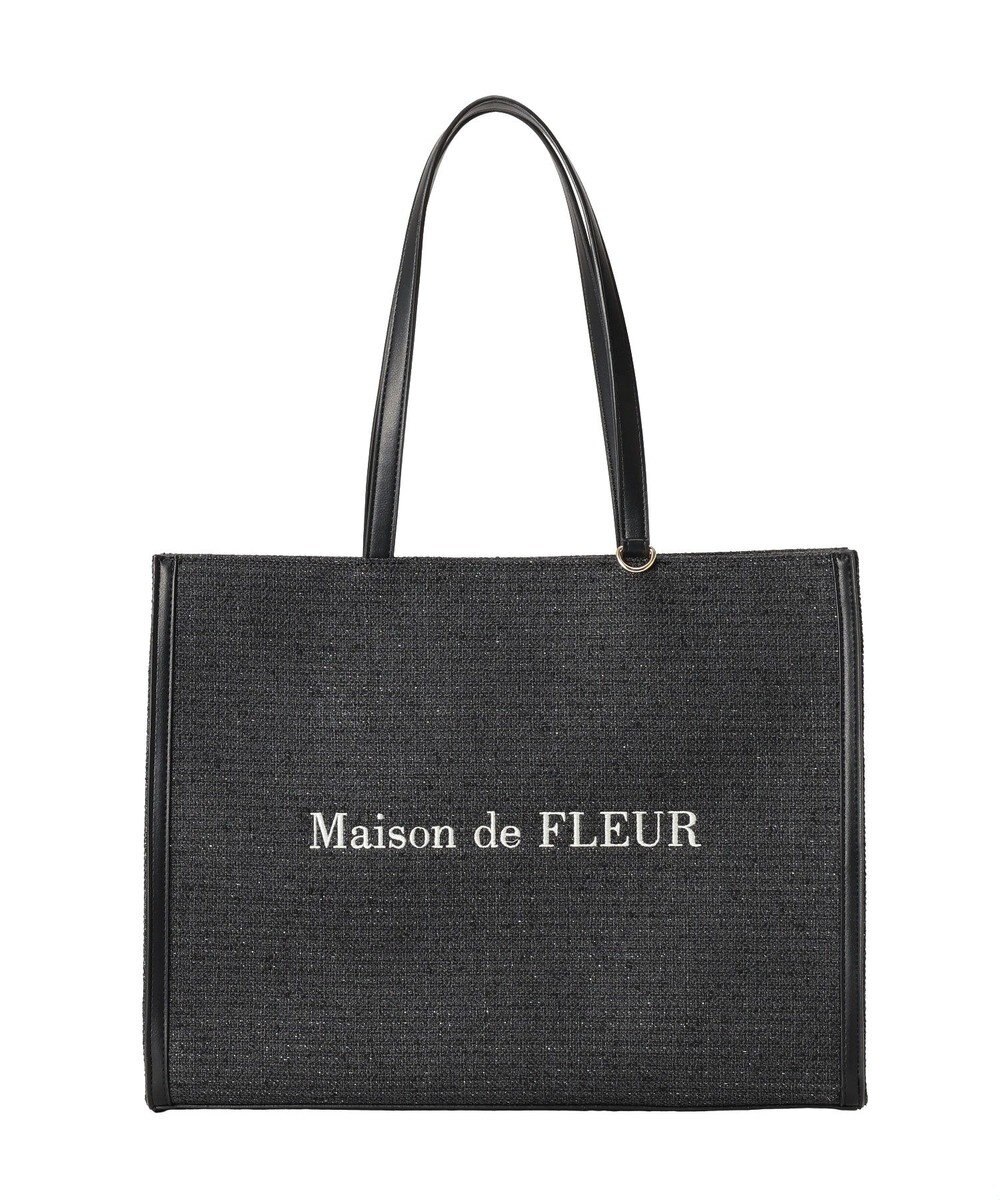 Maison de FLEUR ツイードキャリーオントートバッグ 