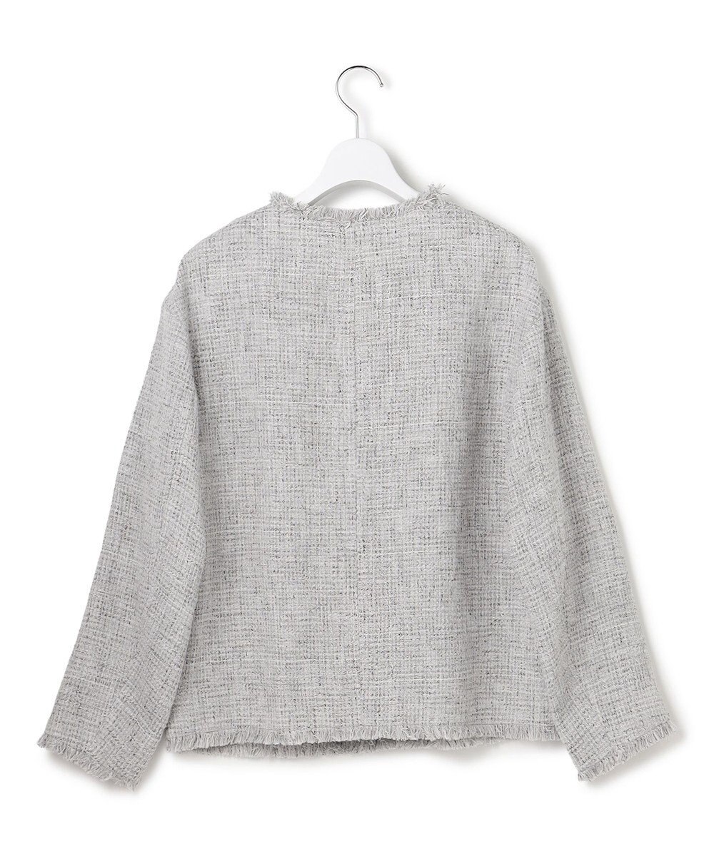 ICB ライトブッチャーツイード ノーカラージャケット 