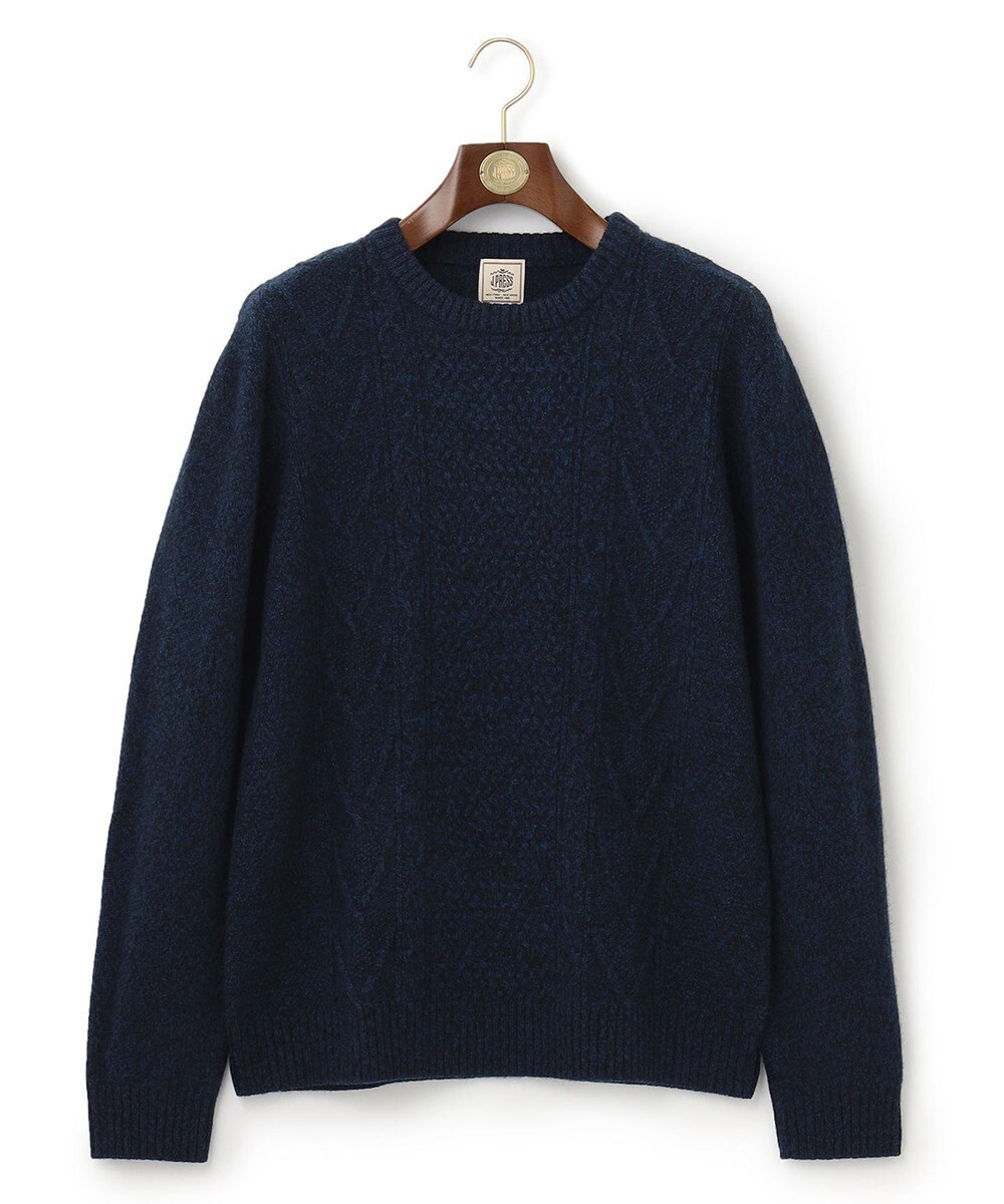 J.PRESS MEN 【Cash Lamb's Wool】ケーブルクルーネック ニット 